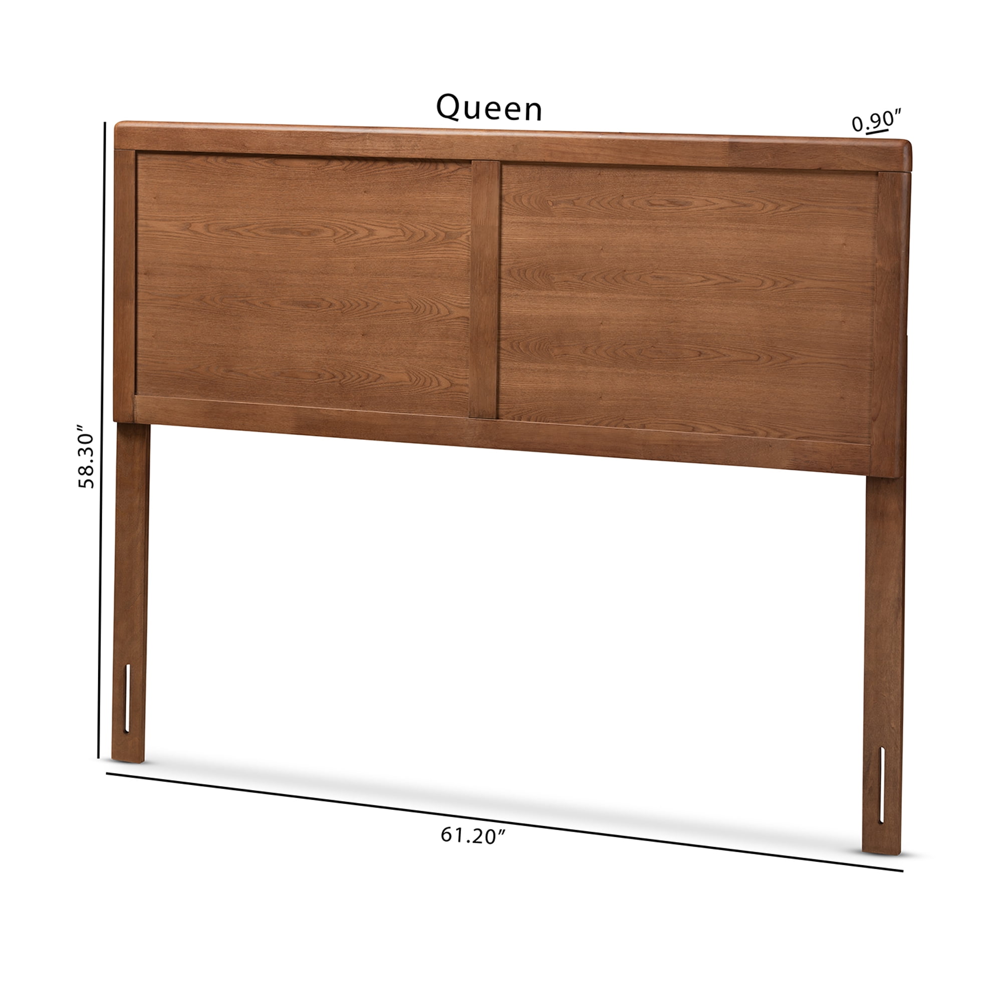 Baxton Studio Raya Mid-Century Modern Walnut Brown Finished Wood Queen Size Headboard,Wholesale Interiors