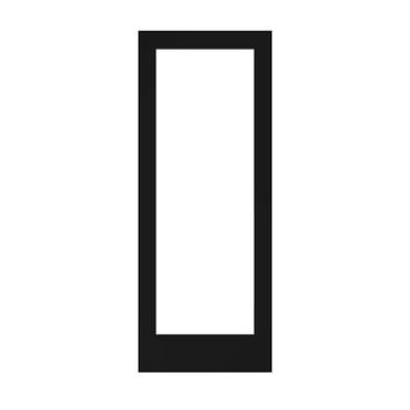 30 in. x 80 in. x 1-3/8 in. Clear Glass 1-Lite Shaker Black Finished Solid Wood Core Interior Door Slab