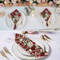 thumbnail image 2 of Cloth Napkins Set of 8 - 20x20 Inches, Mother's Day Washable Reusable Table Napkins, Lovw Heart Gnomes Red Black Buffalo Plaid Soft & Absortbent Dining Napkin for Party Wedding Hotel Restaurant, 2 of 8
