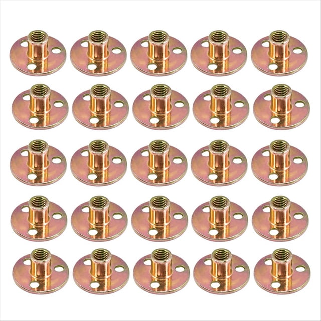 M10 Iron Plate Nut Three-Hole Flange Nuts Coupling Thread Furniture Fastener Lock Sofa Accessory Fastener T Nuts,25 x Screw