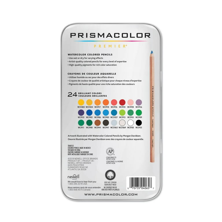 Prismacolor Watercolor Pencil Set, 24-Colors 