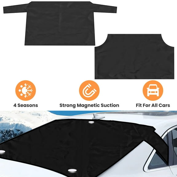 Car Windshield Snow Cover TeqHome Front Rear Ice Windscreen Covers with Magnetic Points 190D Oxford Fabric Windshield Frost Cover for All Seasons Water & Heat-Proof for Car SUV MPV