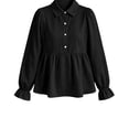 thumbnail image 3 of Tqcoqu Womens Babydoll Peplum Tops Button Up Business Casual Blouse Shirt, Tummy Control Dressy Casual Going Out Blouses,Women's,Size S-XXL, 3 of 6