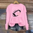 thumbnail image 2 of Sorvello Women's Football Graphic Sweatshirt Game Day Pullover Soft Breathable Cozy Long Raglan Sleeve Streetwear Fall Casual Athletic Top for Women Pink L, 2 of 7