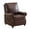 Brown, variant on Pushback Recliner Chair with Massage and Heat , Breathable Leather Recliner Chair with Overstuffed Backrest and Rivet Decoration for Living Room ,Light Brown