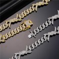 thumbnail image 5 of FEEL STYLE Male Zircon Rock Thorns Cuban Chain Bracelet for Men Women 15MM 7", 5 of 5