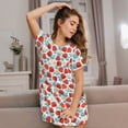thumbnail image 3 of Haiem Strawberries Print Women’s Short-sleeved Nightdress – Comfortable and Loose-Fit Sleepwear, Soft Cotton Sleep Shirt for Relaxing, Casual Nightdress, 3 of 6