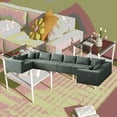 thumbnail image 2 of 188-Inch Corduroy Indoor Furniture - Easy-to-Move L Shaped Sectional Sofa, 2 of 13