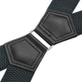 thumbnail image 3 of Buyless Fashion Heavy Duty 2 Pack Suspenders for Men - 48" Adjustable Straps 1 1/2" - X Back with Strong Clips - 5144-2-Gray, 3 of 7