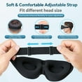 thumbnail image 6 of Sleep Mask –Soft Silk Eye Covers with Adjustable Strap & Soft Ear Loops, 3D Contoured Light Blocking Sleeping Mask for Travel, Naps & Relaxation, 6 of 7