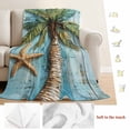 thumbnail image 5 of Coastal Beach Green Tree Blanket Soft Cozy Warm Throw Blanket for Couch, Plush Fuzzy Flannel Fleece Blankets for Sofa, Abstract Oil Painting Starfish Bed Blankets Lightweight Gifts for Women, 32"x48", 5 of 9