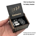 thumbnail image 2 of Caja de música Pursuestar Edelweiss, madera grabada vintage, 2 of 6