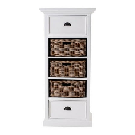 51.97 x 23.82 x 18.11 in. Classic White Storage Cabinet with Basket Set