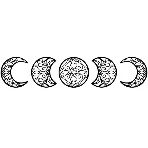 JoyMoreHome 5 Pieces Moon Phase Wall Decor Boho Hanging Moon Phase Nordic Wood Wall Art for Living Room Bedroom Home Decoration Room Apartment Bar Ornament
