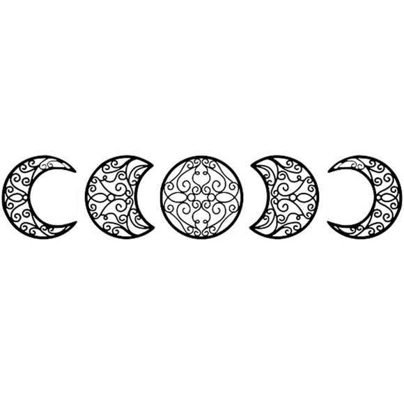 Bohemian Moon Phase Wall Decoration Set - Wood Design for Bedroom or Living Room, DIY Peel and Stick Decor, Easy to Apply for Custom Style, Fashionable Home Accent for Modern Spaces