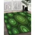 thumbnail image 3 of Ahgly Company Machine Washable Indoor Round Transitional Dark Lime Green Area Rugs, 6' Round, 3 of 7
