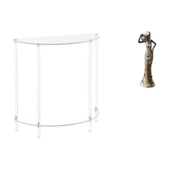 Acrylic Nightstand Clear End Table Side Table Layered Design with Resin Material for Living Room Bedroom Bathroom Use