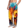 thumbnail image 6 of Salouo Colorful Paint Print Print Pajama Pants for Men, Lounge Pants Elastic Waistband Casual Men's sleepwear Loungewear Sleep Pajama Pant -Large, 6 of 7