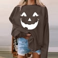thumbnail image 4 of DDAPJ pyju Womens Halloween Sweatshirts 2024 Fall Fashion,Funny Pumpkin Face Graphic Shirts Long Sleeve Raglan Sweatshirt Happy Halloween Crew Neck Pullover Tops, 4 of 5