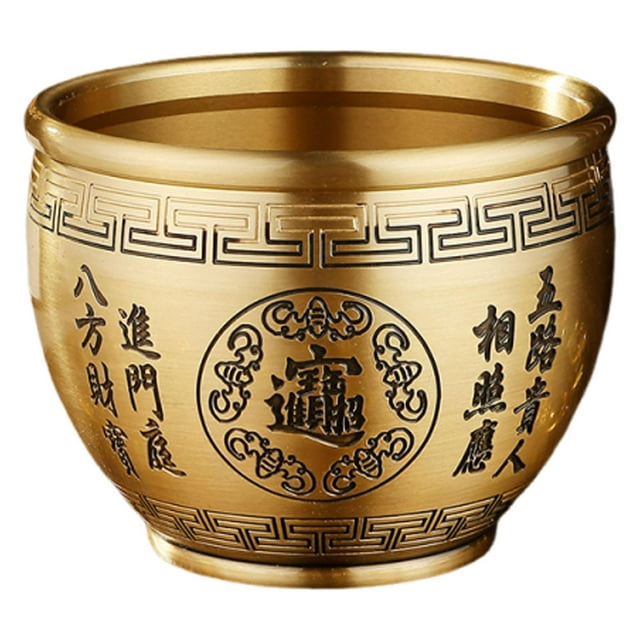 Cuenco del tesoro Feng Shui, adorno de mesa, artesanía, durabilidad, cuenco decorativo, de fortuna de latón para estante, oficina, sala de estar Estilo C