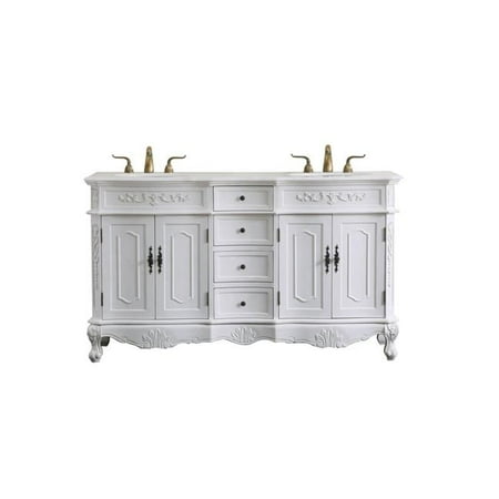 60 In Double Bathroom Vanity Set Antique White 60 In Double Bathroom Vanity Set Antique White