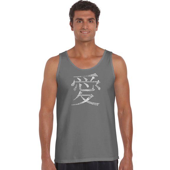 LA Pop Art Men's Word Art Tank Top - The Word Love in 44 Languages