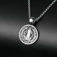 thumbnail image 2 of Stainless Steel Saint St Benedict Collar Medal of San Benito Necklace Men Women Spiritual Virgin Mary Pendant Necklace For Men, 2 of 5