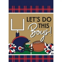 Magnolia Gardens M010085 13 x 18 in. Double Applique Football In Ms Navy & Red Polyester Garden Flag