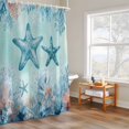 thumbnail image 6 of Summer Starfish Shower Curtains for Bathroom, Teal Orange Ocean Corals Coastal Marine Life Washable Fabric Shower Curtain with Hooks Waterproof Bathroom Decor Sets, 48 x 72 Inches, 6 of 9