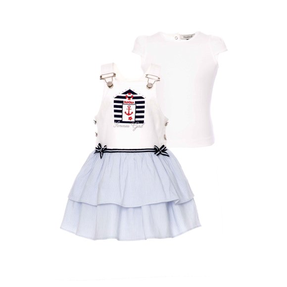 Baby Girl Nautical Overall Dress Set in Sizes 9-36 months