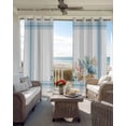 thumbnail image 6 of Blue Coastal Blackout Curtains for Bedroom Living Room Darkening Curtains 54 Inch Long Nautical Starfish Eucalyptus Leaf Coral Striped Short Curtain for Small Window Treatment Drapes 42"x54"x2, 6 of 9