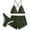 Army Green, variant on Women's 3-Piece Bikini Set Cross Back Top, Bikini Bottom and Swim Shorts - Adjustable Ties for Beach
