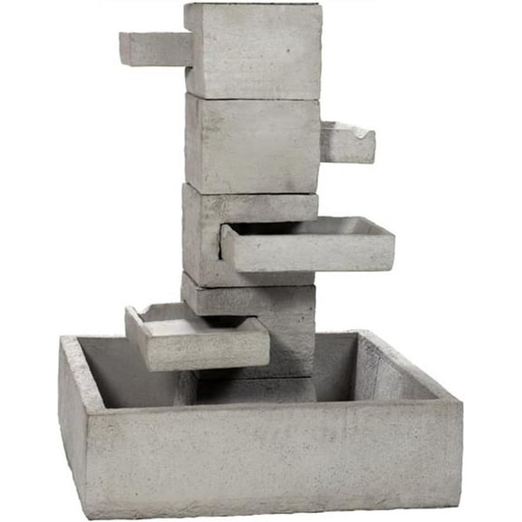 Solid Rock Stoneworks Concrete 4 Tier Tray Fountain - 47" Tall - Unfinished