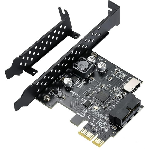 YABOANG PCI-E 1X to USB 3.2 GEN1 Type-C Front Panel Header 5 Gbps USB 3.0 20-Pin Connector Express Expansion Card for Motherboard