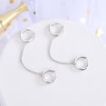 thumbnail image 3 of Par de aretes de aro doble para mujeres y niñas, plata de ley 925, cadena esclava colgante pequeña, poste de hélice con segundo orificio, múltiples pernos, perforación del lóbulo, manguito, cartílago, joyería personalizada para hombres ER, 3 of 5