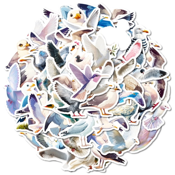 56-Pack Realistic Bird Animal Doodle Stickers, Self-Adhesive Vinyl Stickers For Water Bottles Luggage Laptop Phone Case Decoration, Ideal For Creative Diy Projects