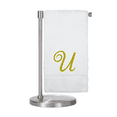 thumbnail image 1 of Monogrammed Bath Towel, Personalized Gift, 27 x 54 inches - Set of 1 - Gold Script Embroidered Towel - 100% Turkish Cotton- Soft Terry Finish - for Bathroom or Spa - Script U White, 1 of 1