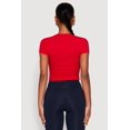 thumbnail image 5 of Womens Ruched Crew Neck Cropped Tee, 5 of 5