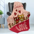 thumbnail image 4 of Valentines Day Soft Flannel Fleece Throw Blanket, Owls in Love Print Partners Couples Boho Style Hearts Flowers Dots, Cozy Plush for Indoor and Outdoor Use, 50" x 60", Pink Red Yellow, by Ambesonne, 4 of 5