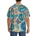 thumbnail image 5 of Daiia Vintage Floral Butterflies Men's Linen Shirts Short Sleeve Casual Shirts Button Down Shirt for Men Beach Summer Wedding Shirt-Small, 5 of 7