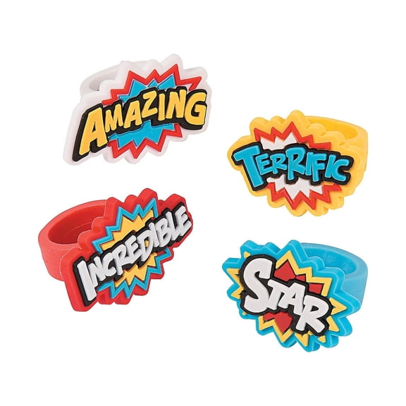 Superhero Rings - Jewelry - 12 Pieces