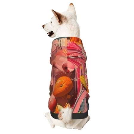 Haiem Vibrant Floral Collage Portrait for Winter Dog Hoodie Sweatshirts with Pockets Warm Dog Clothes for Small Dogs Chihuahua-Medium