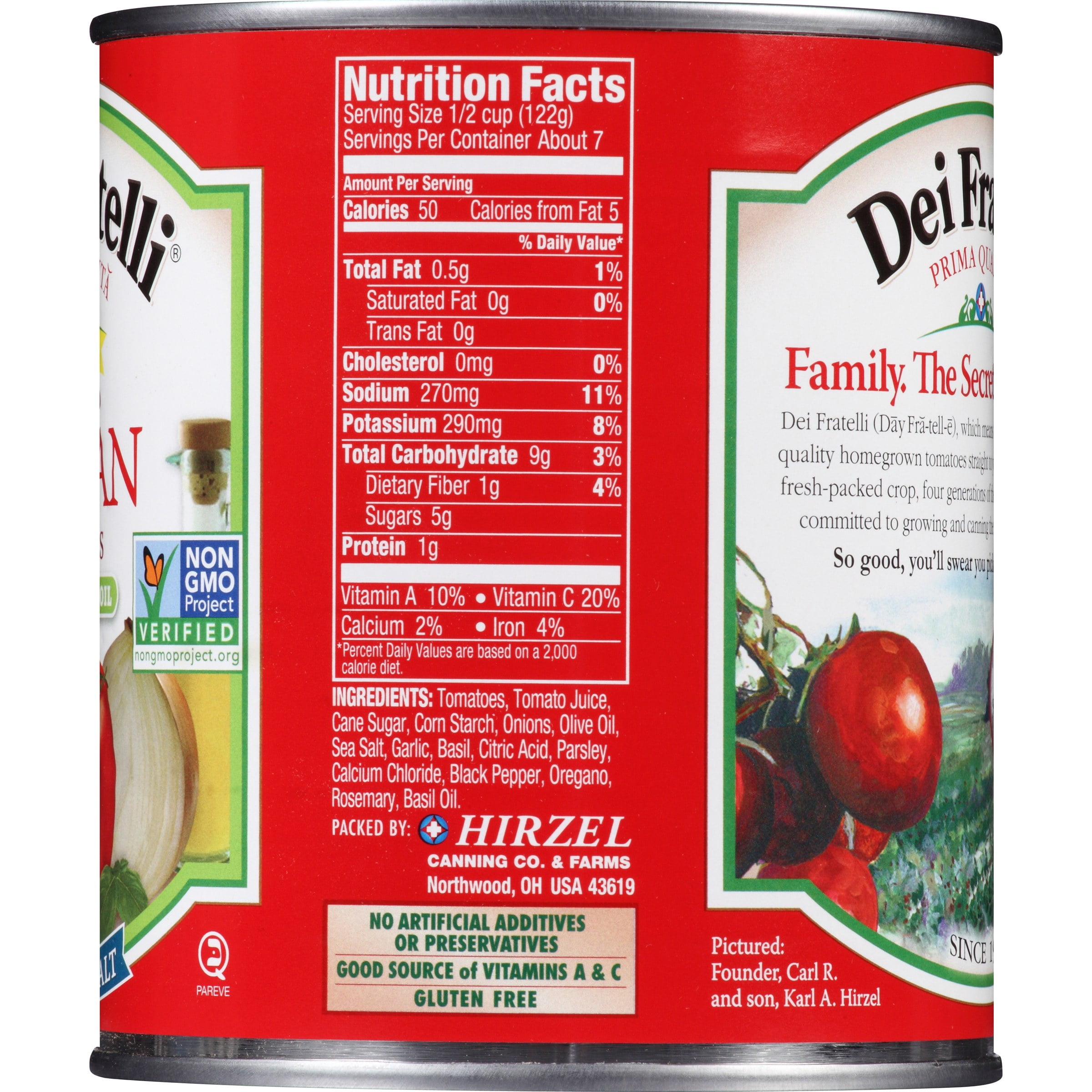 (2 pack) Hirzel Canning  & Farms Dei Fratelli  Tomatoes, Herbs & Olive Oil, 28 oz