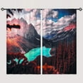 thumbnail image 4 of Nature Curtains Landscape Theme Window Drapes with Sunset Forest Mountain Lake Scenery Scene Design Print Pattern Rod Pocket Curtains for Bedroom Living Room Office Cafe 2 Panels 42 x 84 Inch, 4 of 6