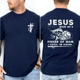 thumbnail image 2 of Jesus Made Me a Fisher of Men T-Shirt – Funny Christian Fishing Shirt for Men of Faith – Religious Outdoor Tee for Fishermen, Bible Verse Inspired Graphic Tee, 2 of 6