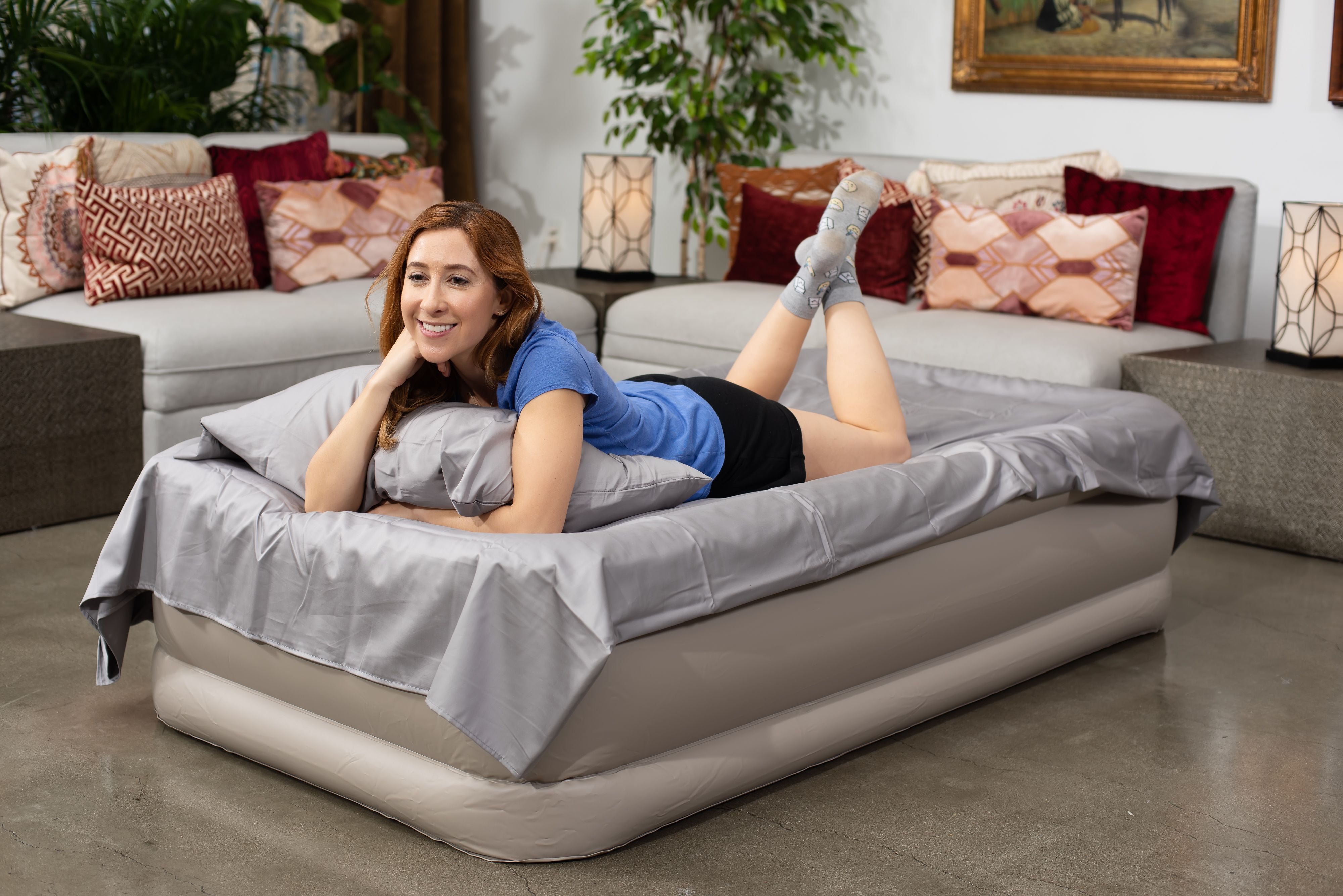 twin insta-bed raised air mattress with frame