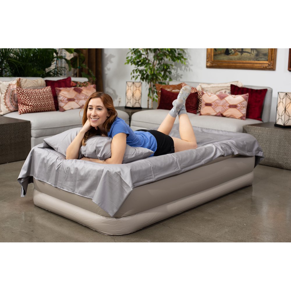 Simpli Comfy Twin Inflatable Air Mattress 18" Raised Air Bed with