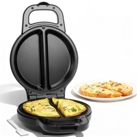 Mailand Flip Double Omelet Maker for 2 Individual 6.5" Omelets, Ceramic Coating, Graphite