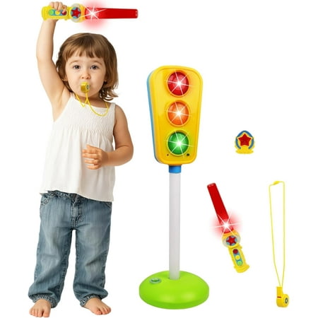 Kiddie Play Traffic Light Toy for Kids Cars and Bikes with Lights and Sounds