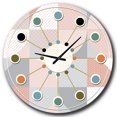 thumbnail image 1 of Designart 'ronde Géométrique Texturé Modèle Milieu du Siècle Moderne Horloge Murale, 1 of 4